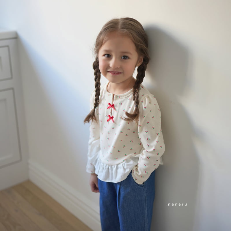 Neneru - Korean Baby Fashion - #smilingbaby - Cherry Frill Tee - 2