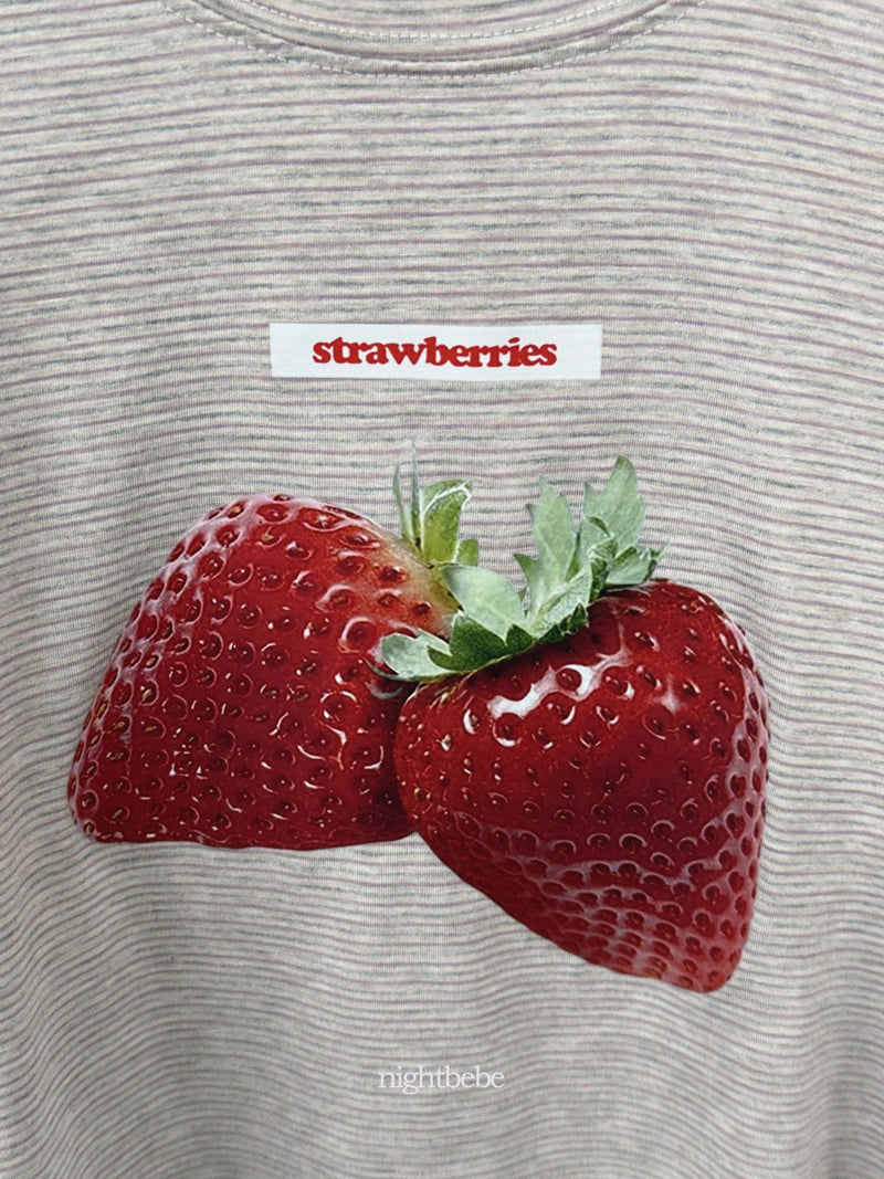 Night Bebe - Korean Children Fashion - #fashionkids - Strawberry Tee - 2