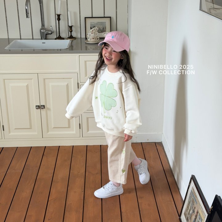 Heart Embroidered Panel Pants (Light Denim) by Ninibello for Child - view 12