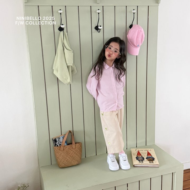 Ninibello - Korean Children Fashion - #prettylittlegirls - Heart Embroidered Panel Pants - 5