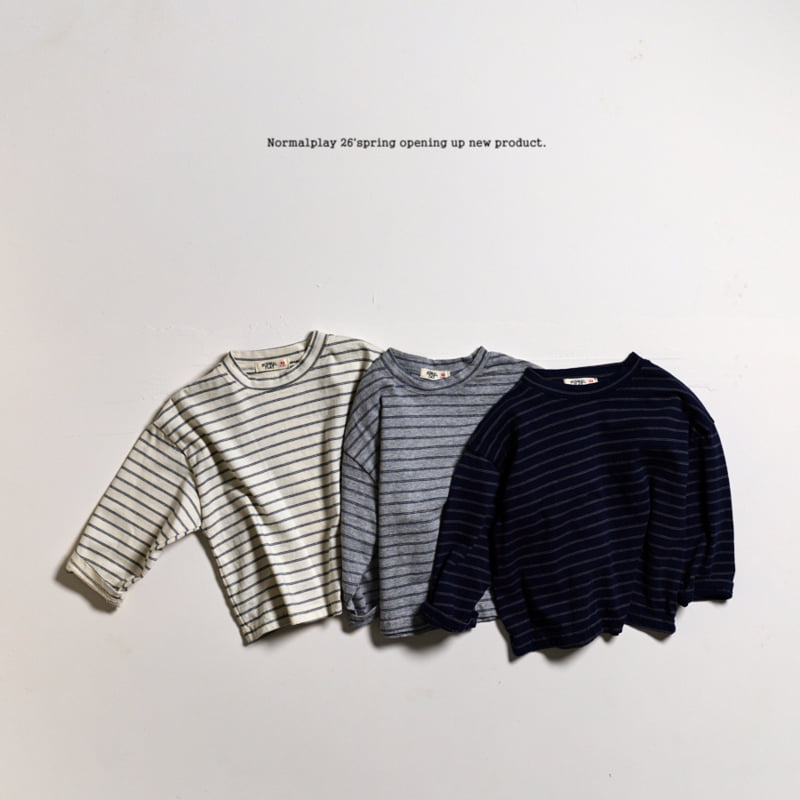 Normalplay - Korean Children Fashion - #Kfashion4kids - Mushroom Stripe Tee