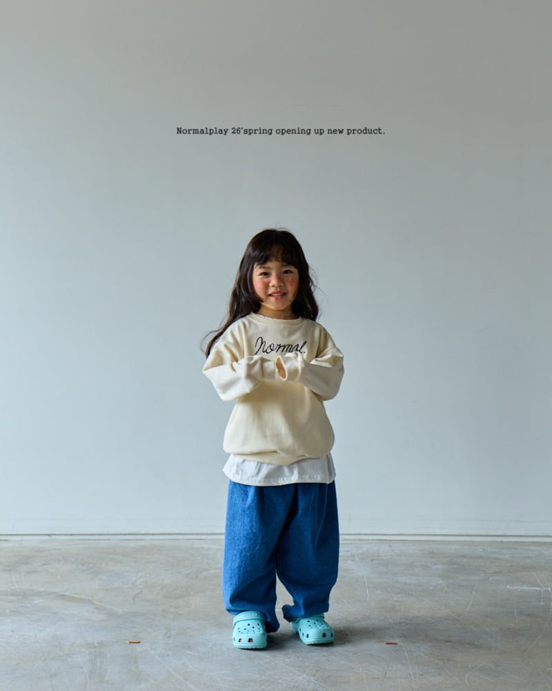 Normalplay - Korean Children Fashion - #Kfashion4kids - Wave Embroidered Sweatshirt - 6
