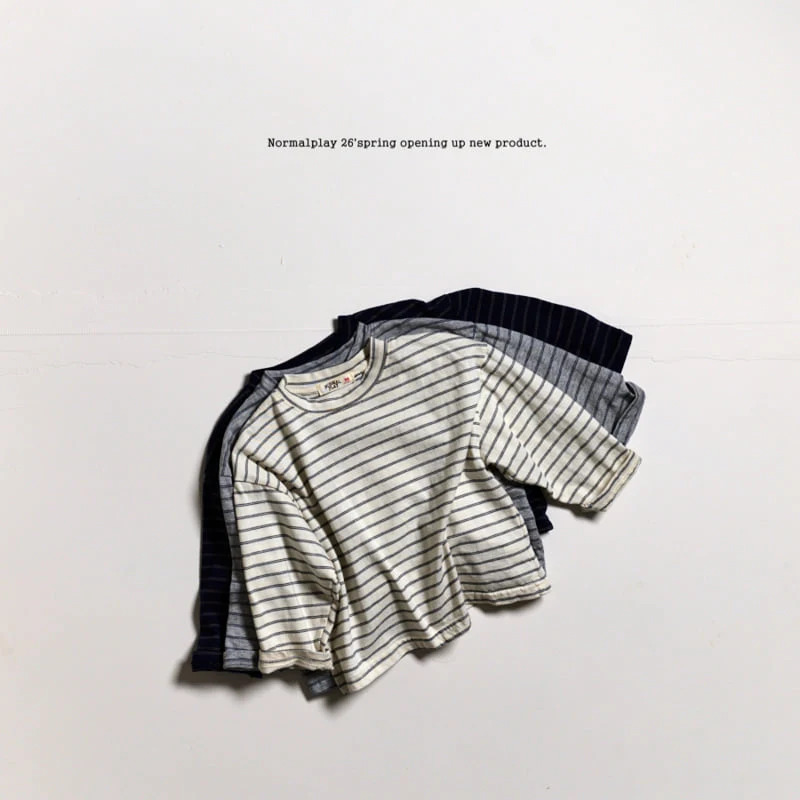 Normalplay - Korean Children Fashion - #discoveringself - Mushroom Stripe Tee - 10