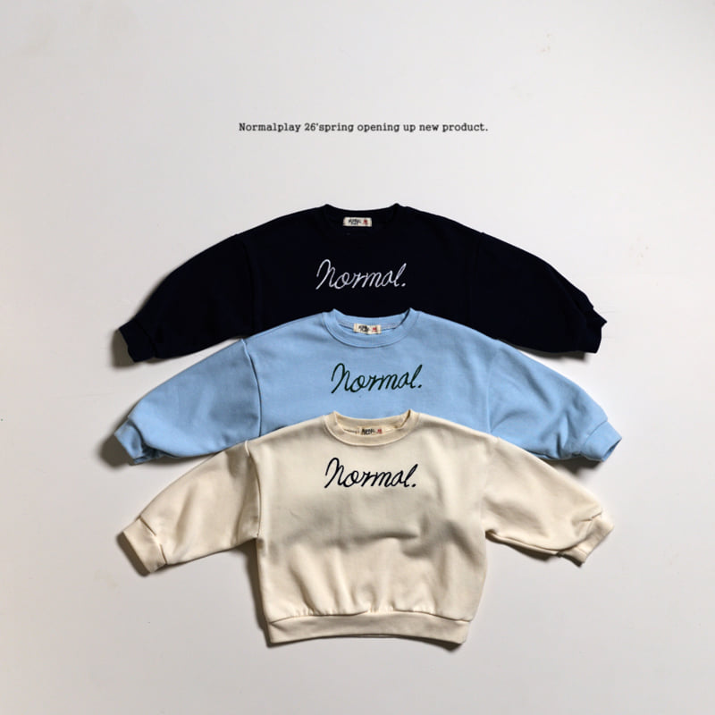 Normalplay - Korean Children Fashion - #discoveringself - Wave Embroidered Sweatshirt