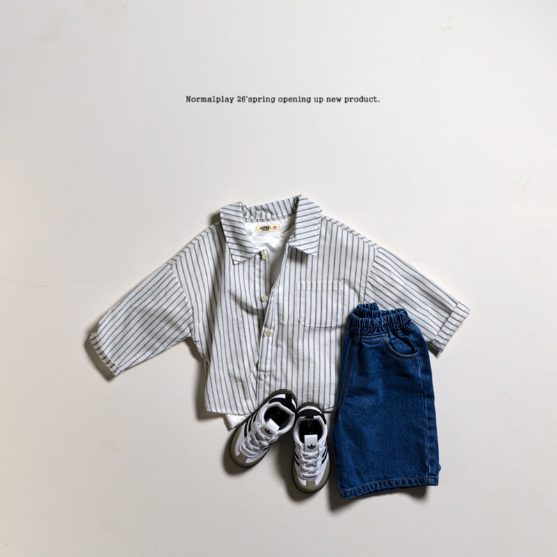 Normalplay - Korean Children Fashion - #kidsshorts - Movie Stripe Shirt - 10