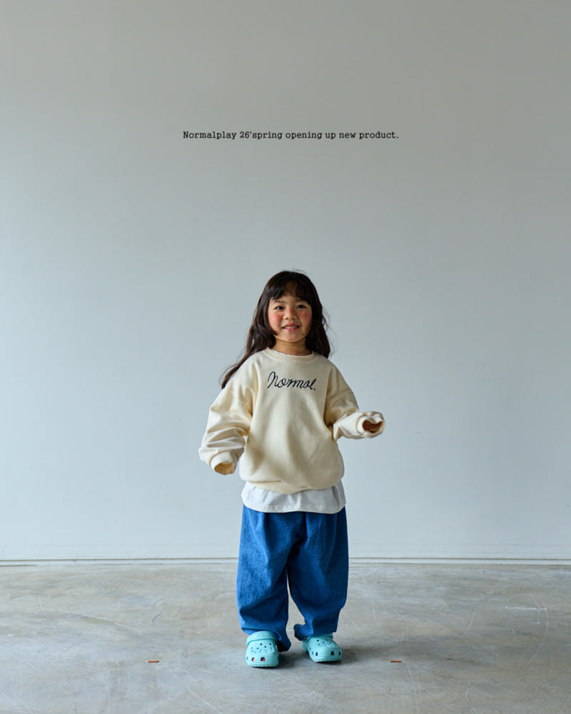 Normalplay - Korean Children Fashion - #kidsshorts - Wave Embroidered Sweatshirt - 4