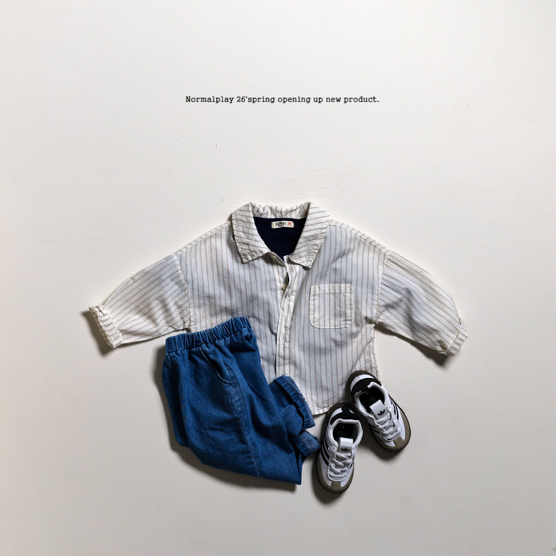Normalplay - Korean Children Fashion - #kidzfashiontrend - Movie Stripe Shirt - 12