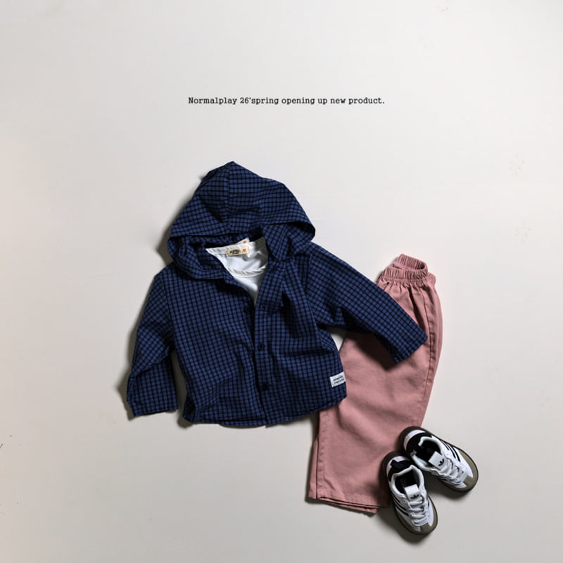 Normalplay - Korean Children Fashion - #kidzfashiontrend - Peter Pan Check Hooded Shirt