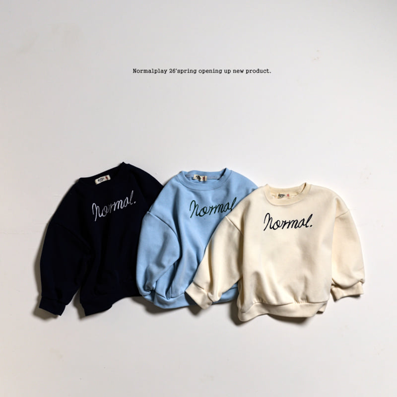 Normalplay - Korean Children Fashion - #kidzfashiontrend - Wave Embroidered Sweatshirt - 5