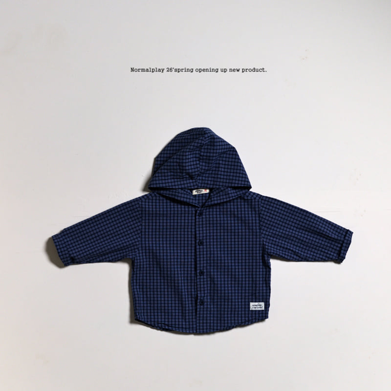 Normalplay - Korean Children Fashion - #littlefashionista - Peter Pan Check Hooded Shirt - 3
