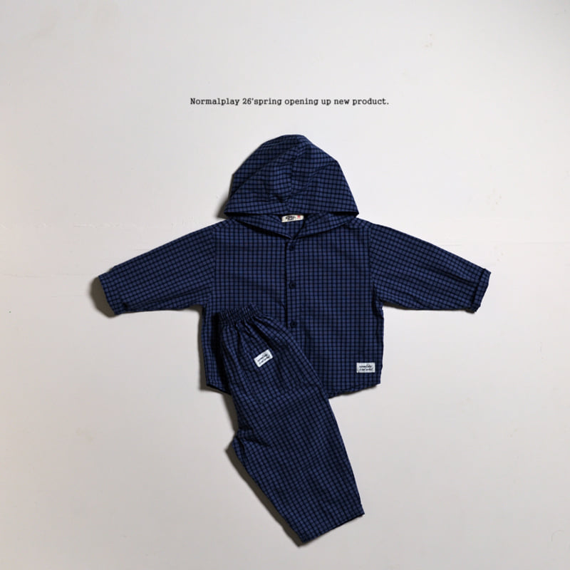 Normalplay - Korean Children Fashion - #minifashionista - Peter Pan Check Hooded Shirt - 5