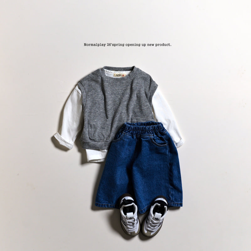Normalplay - Korean Children Fashion - #prettylittlegirls - Normal Bermuda Denim Pants - 5