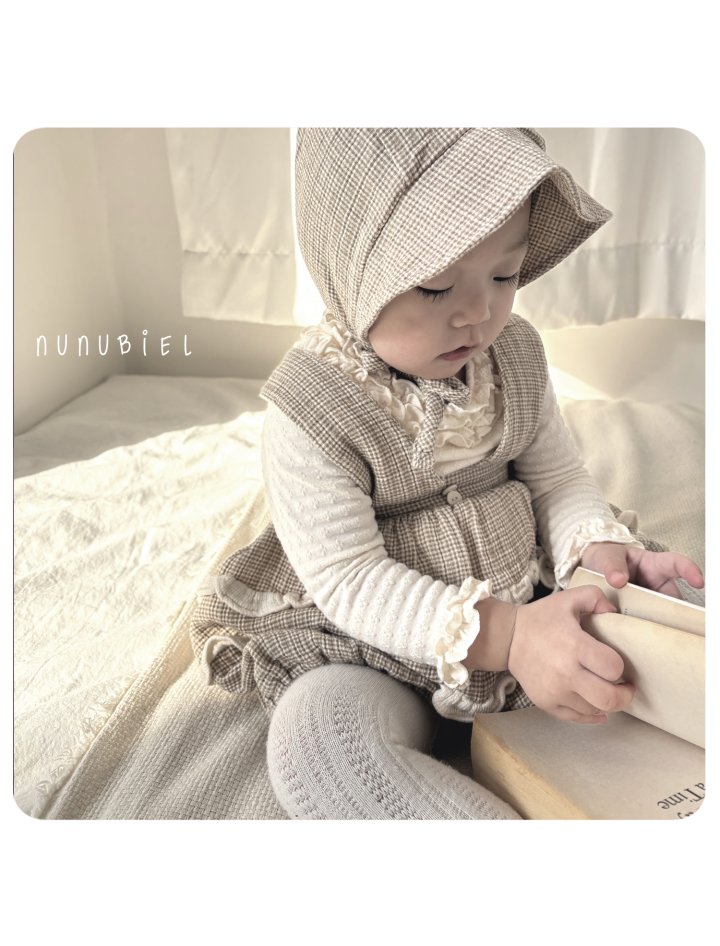 Nunubiel - Korean Baby Fashion - #babygirlfashion - Gingham Romper Bonnet Set - 9