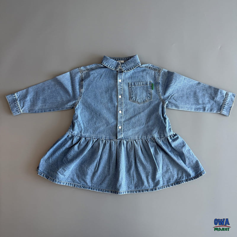 O Wa - Korean Children Fashion - #childofig - Shirred Denim One-piece