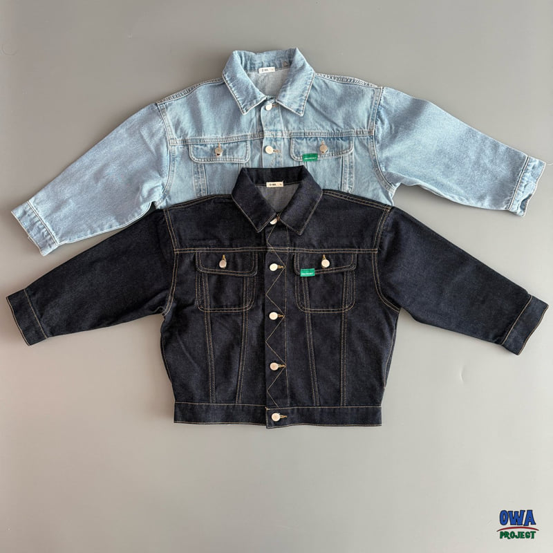 O Wa - Korean Children Fashion - #discoveringself - Stitch Denim Jacket