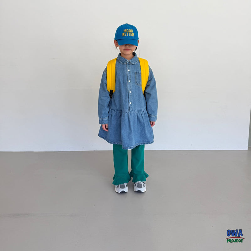 O Wa - Korean Children Fashion - #kidsstore - Shirred Denim One-piece - 8