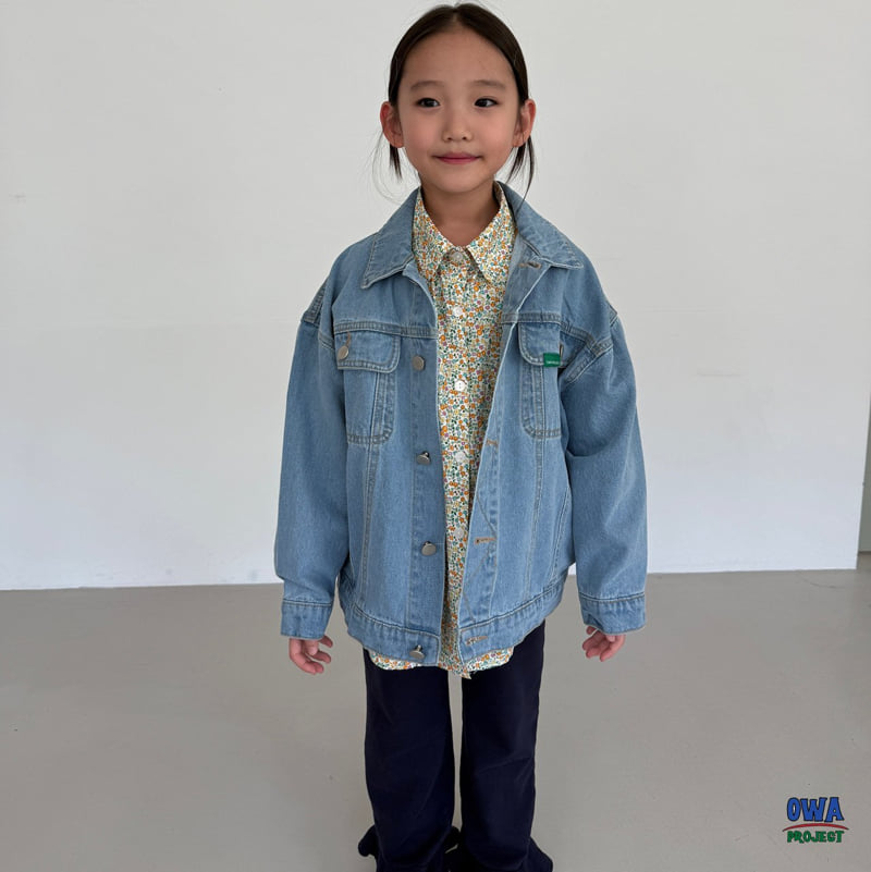 O Wa - Korean Children Fashion - #minifashionista - Stitch Denim Jacket - 9