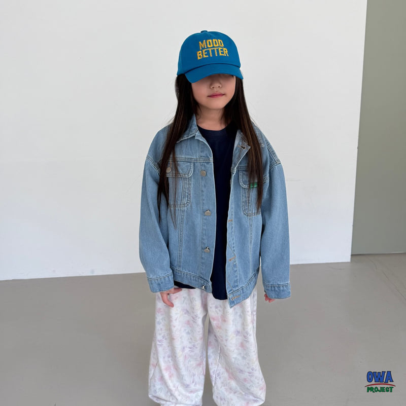 O Wa - Korean Children Fashion - #toddlerclothing - Stitch Denim Jacket - 12