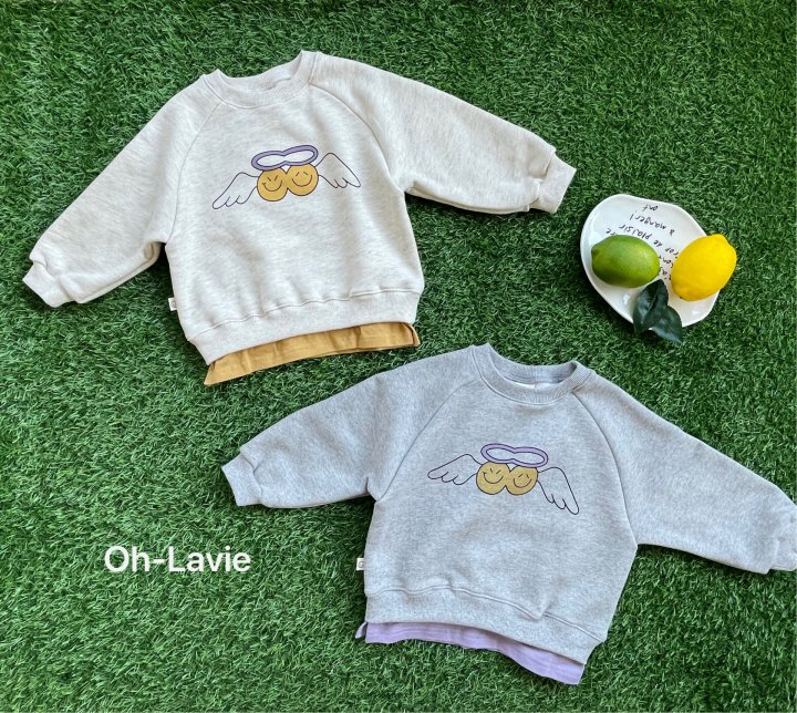 Oh lavie - Korean Children Fashion - #kidzfashiontrend - Angel Smile Layered Sweatshirt