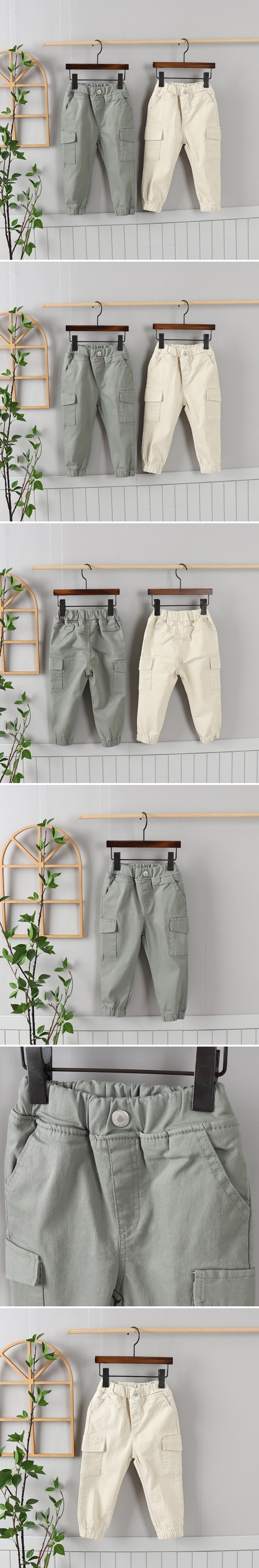Olive denim - Korean Children Fashion - #toddlerclothing - Cotton Span Cargo Pants