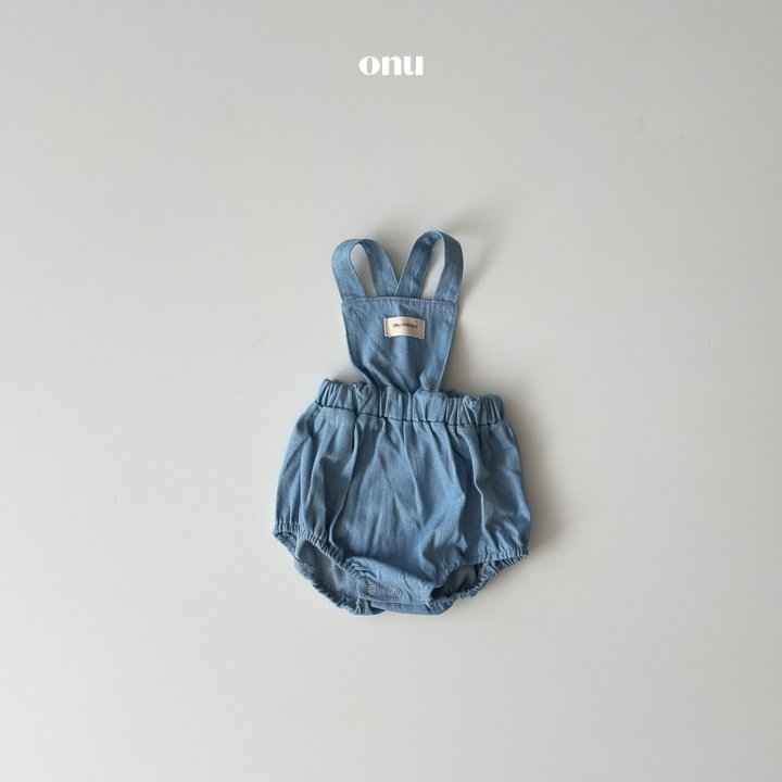 Onu - Korean Baby Fashion - #babyoutfit - Bebe Denim Suspender Suit - 2