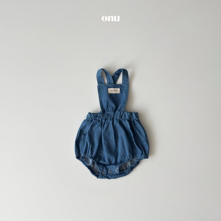 Onu - Korean Baby Fashion - #babyoutfit - Bebe Denim Suspender Suit - 3