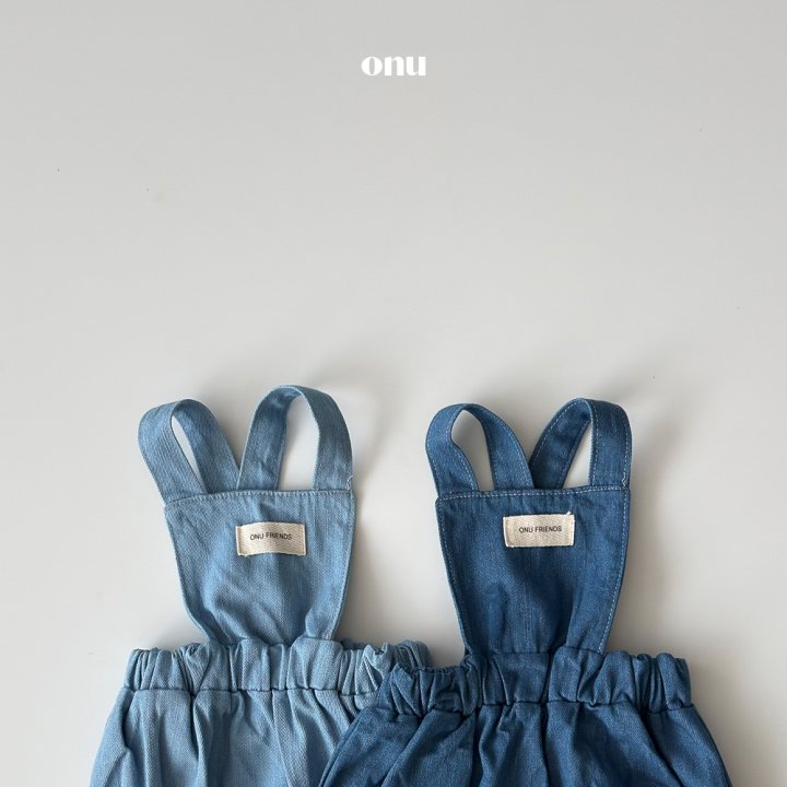 Onu - Korean Baby Fashion - #babyoutfit - Bebe Denim Suspender Suit - 4