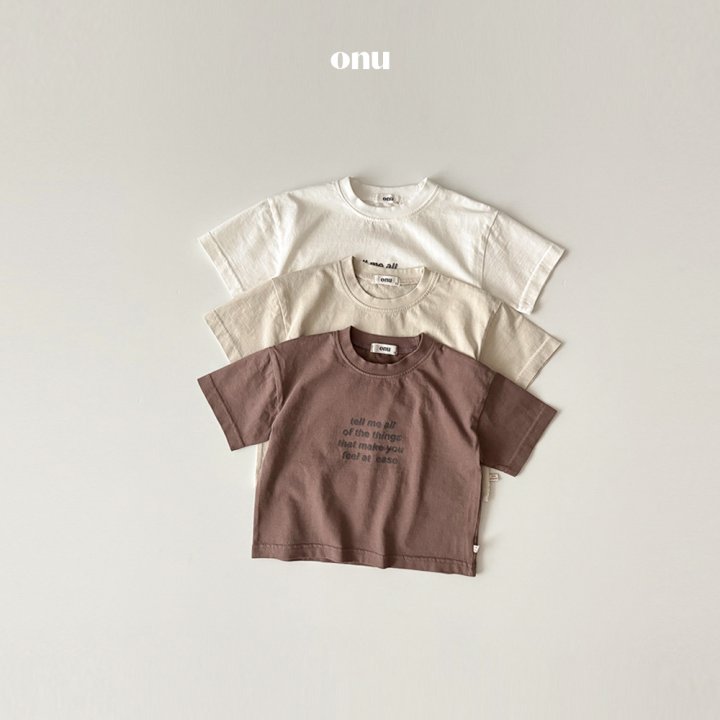 Onu - Korean Children Fashion - #childofig - Lettering Short Sleeve Tee