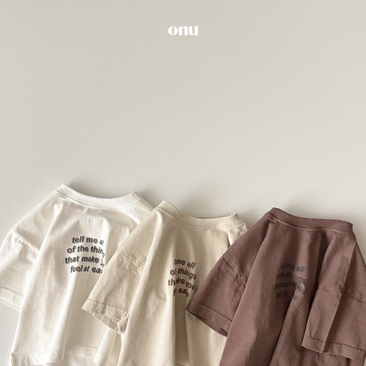 Onu - Korean Children Fashion - #discoveringself - Lettering Short Sleeve Tee - 5