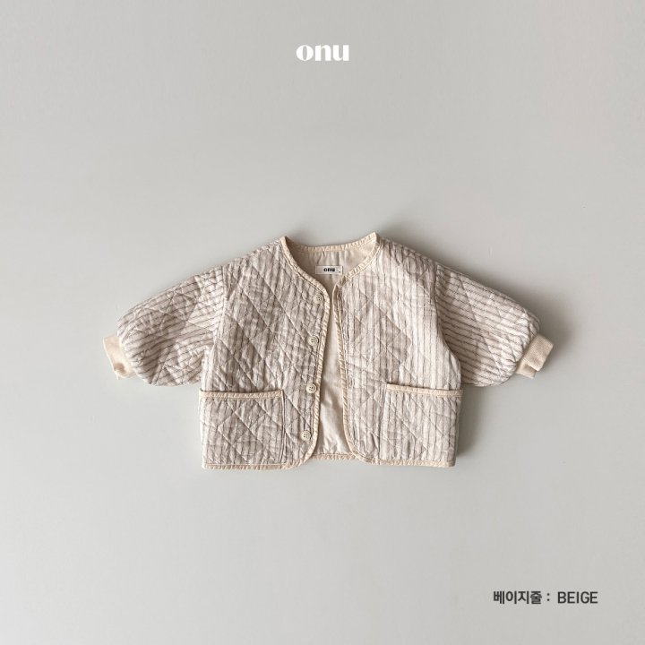 Onu - Korean Children Fashion - #kidsshorts - Striped Quilted Jumper - 3