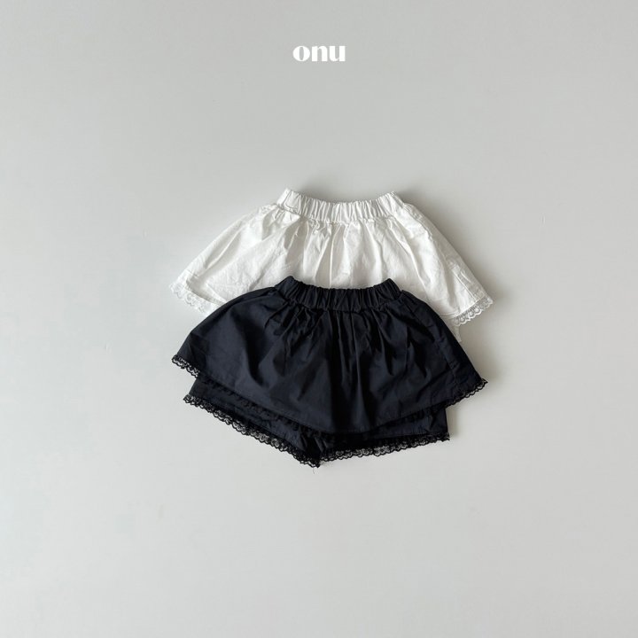 Onu - Korean Children Fashion - #kidsshorts - Petite Lace Skirt