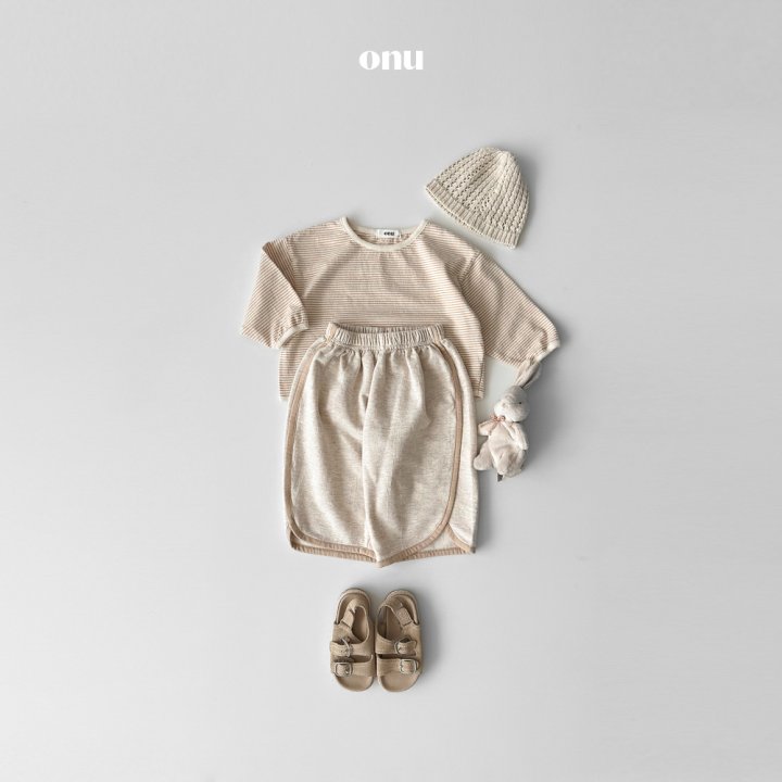 Onu - Korean Children Fashion - #kidsshorts - Stripe Binding Tee - 8