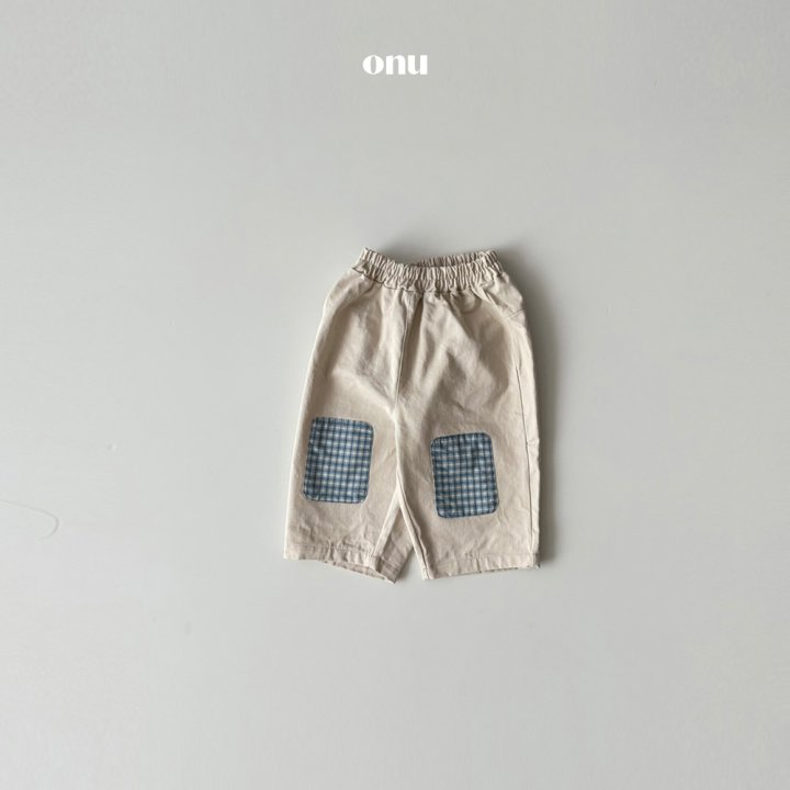 Onu - Korean Children Fashion - #littlefashionista - Check Patch Pants - 3