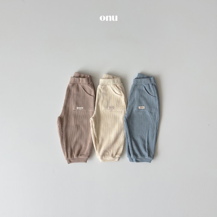 Onu - Korean Children Fashion - #todddlerfashion - Waffle Jogger Pants