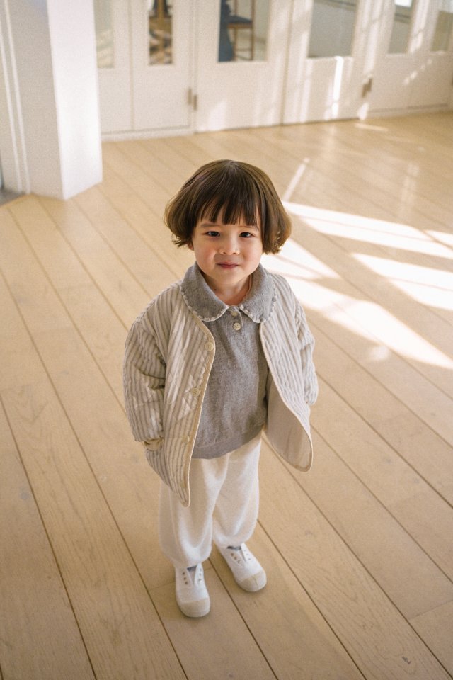 Onu - Korean Children Fashion - #toddlerclothing - Striped Quilted Jumper - 12