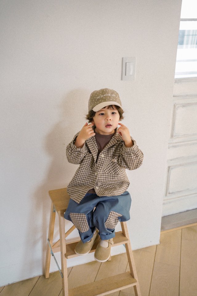 Onu - Korean Children Fashion - #toddlerclothing - Check Patch Pants - 8