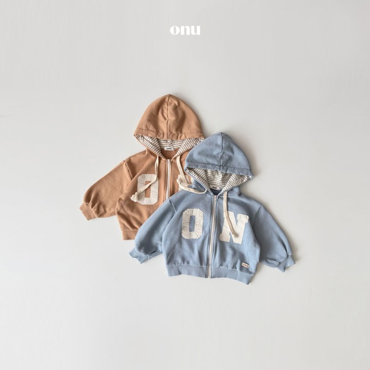 Onu - Korean Children Fashion - #toddlerclothing - Onu Patch Hoodie Zip-Up