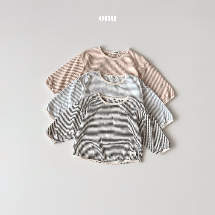 Onu - Korean Children Fashion - #toddlerclothing - Stripe Binding Tee