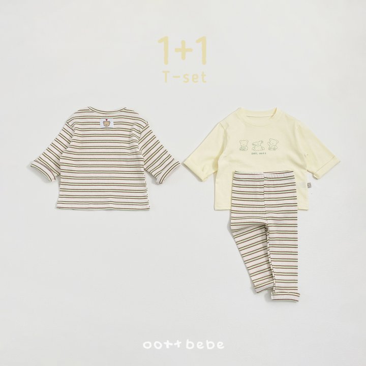 Oott Bebe - Korean Baby Fashion - #babyboutique - Seiotte Tee Set (Kids) - 3