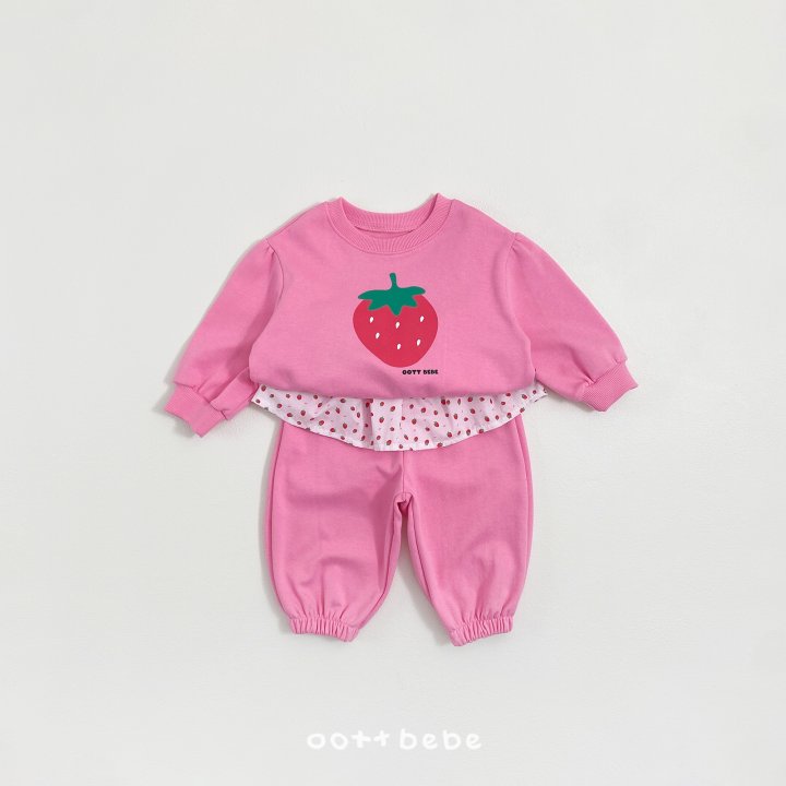 Oott Bebe - Korean Baby Fashion - #babyboutique - Strawberry Jam Girls Set - 10