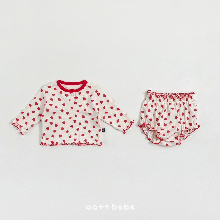 Oott Bebe - Korean Baby Fashion - #babyboutique - Strawberry Sandwich Bloomer Set - 8