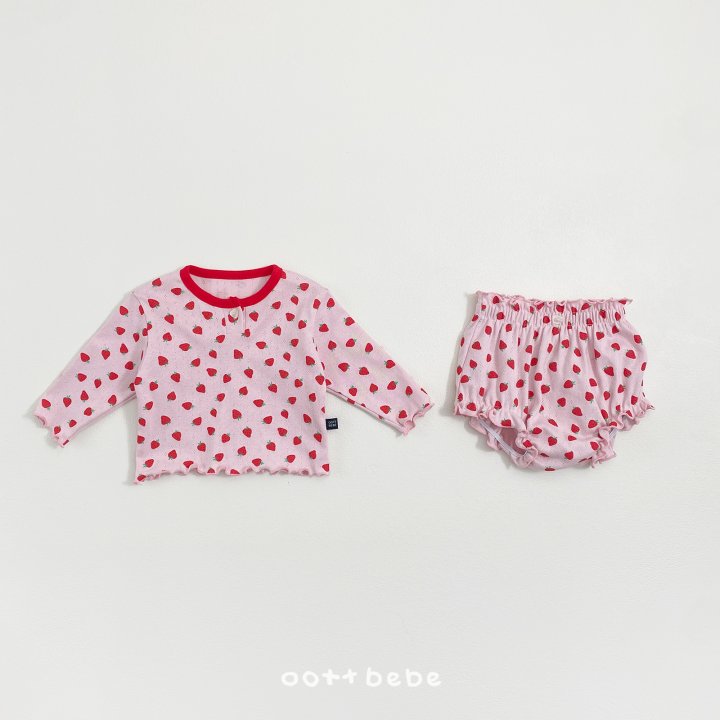 Oott Bebe - Korean Baby Fashion - #babyboutique - Strawberry Sandwich Bloomer Set - 9