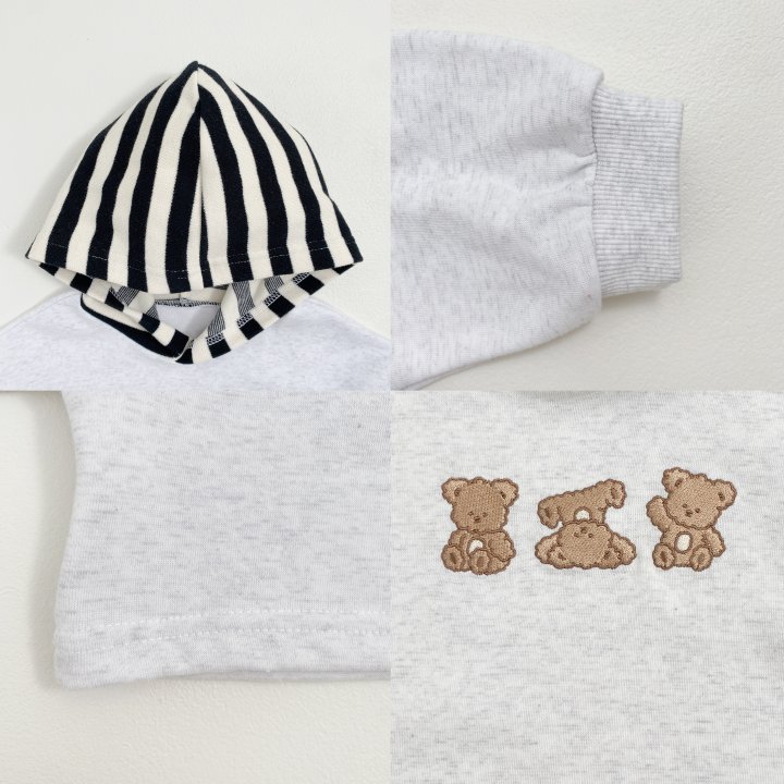 Oott Bebe - Korean Baby Fashion - #babyboutique - Three Bears Hoodie Sweatshirt - 6