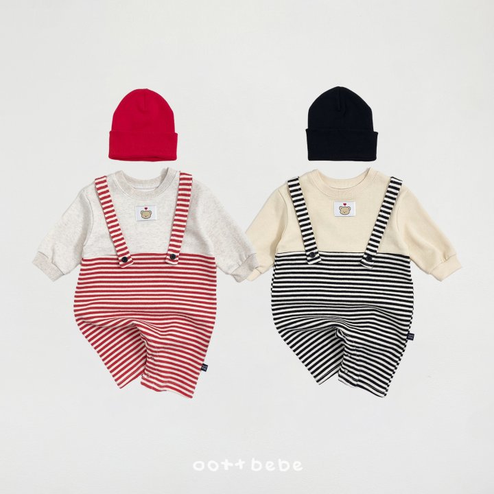 Oott Bebe - Korean Baby Fashion - #babyboutique - Peekaboo Suspender All-in-One Suit