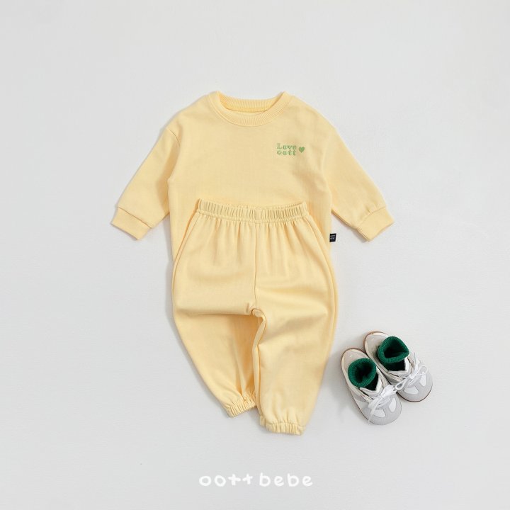 Oott Bebe - Korean Baby Fashion - #babyclothing - Love Oott Top Bottom Set - 2