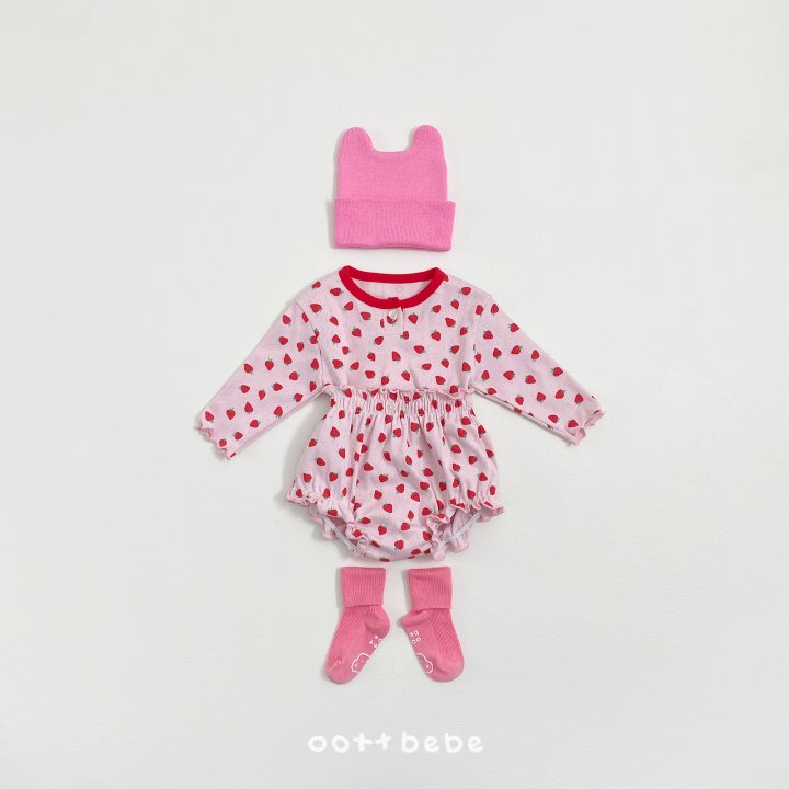 Oott Bebe - Korean Baby Fashion - #babyclothing - Strawberry Sandwich Bloomer Set - 11