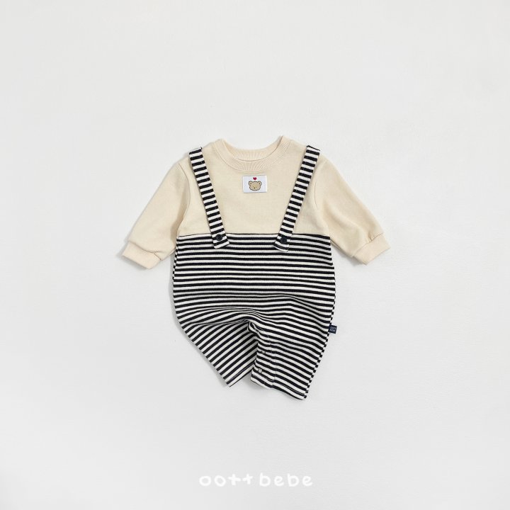 Oott Bebe - Korean Baby Fashion - #babyclothing - Peekaboo Suspender All-in-One Suit - 3