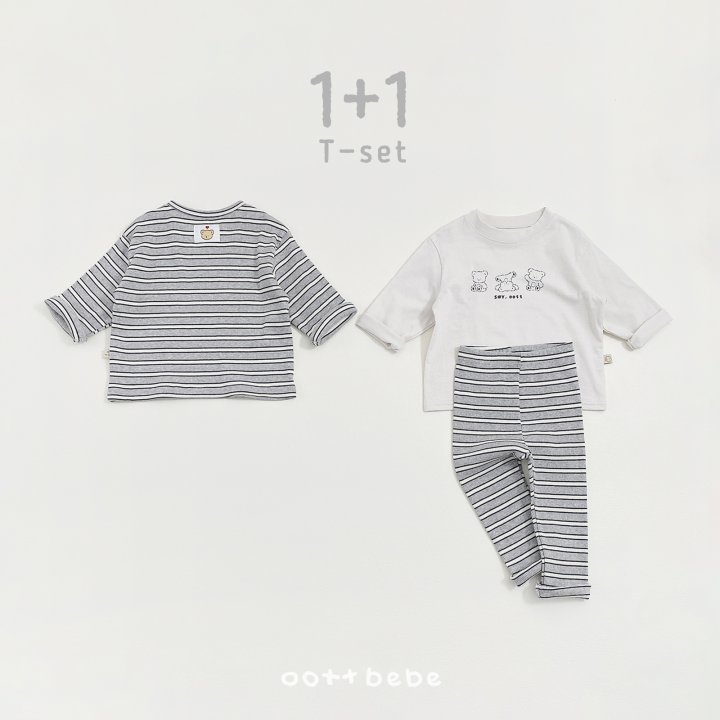 Oott Bebe - Korean Baby Fashion - #babyclothing - Say Oott Tee Set (Kids) - 5
