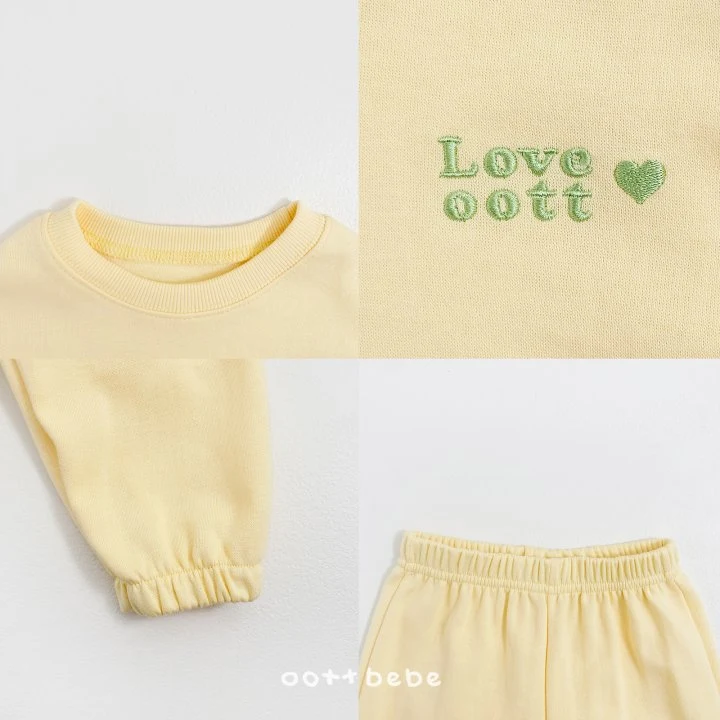 Oott Bebe - Korean Baby Fashion - #babylifestyle - Love Oott Top Bottom Set - 6