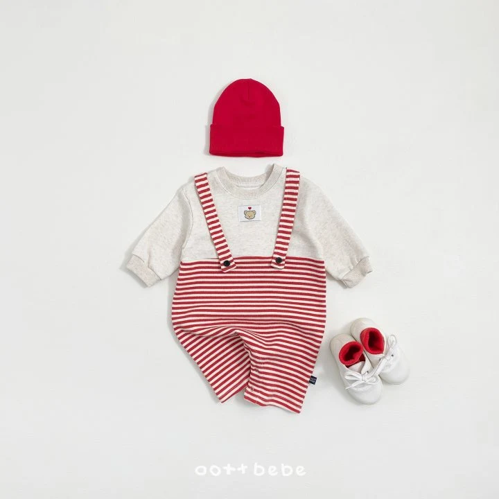 Oott Bebe - Korean Baby Fashion - #babylifestyle - Peekaboo Suspender All-in-One Suit - 7